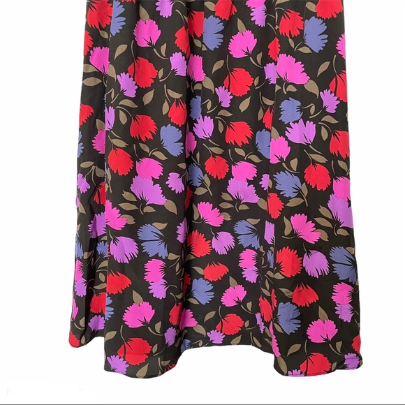 J. Crew Vibrant Flutter Sleeve Silk Floral Button Front Dress Size 0 - Picture 8 of 12